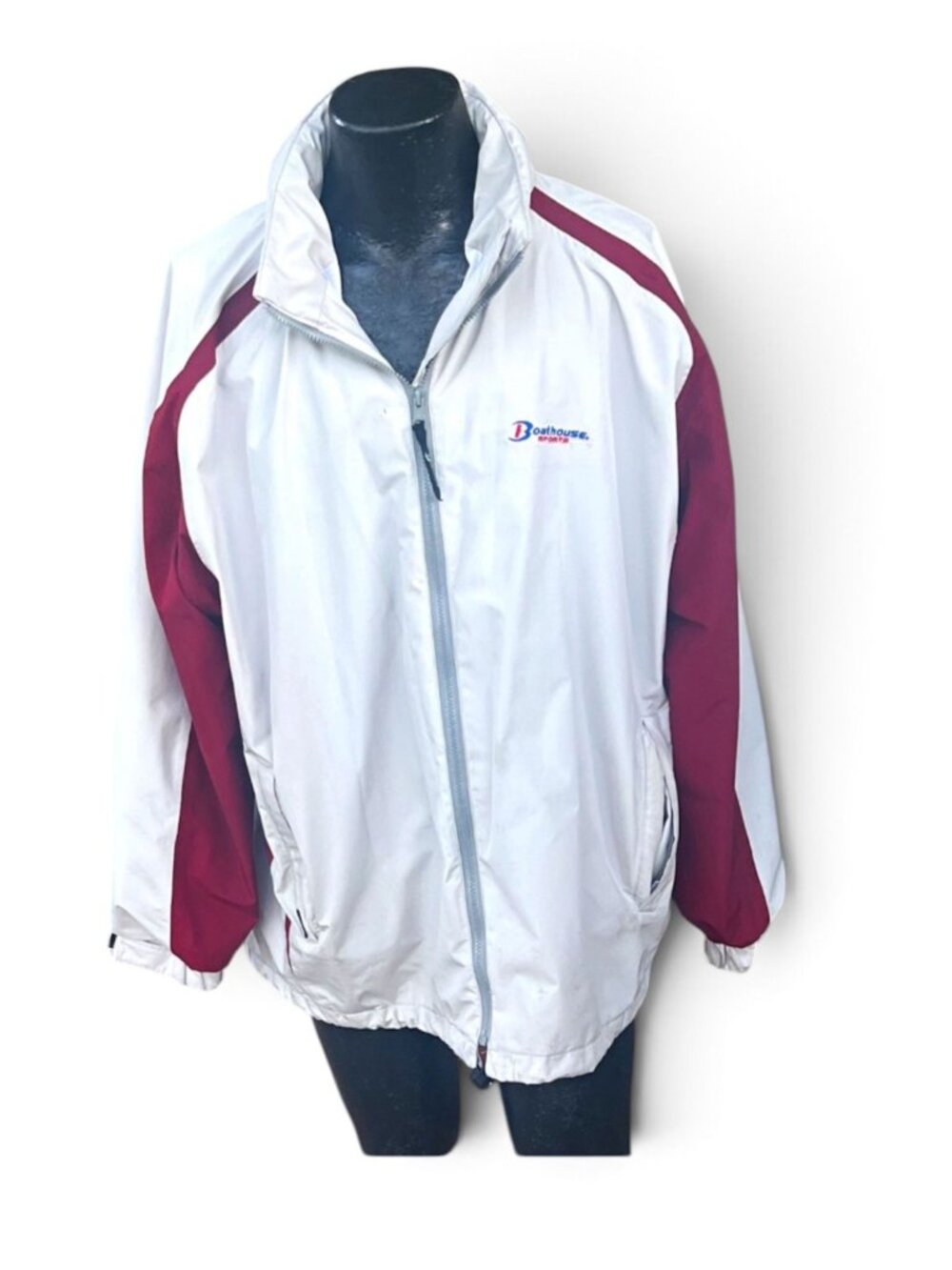 Boathouse Sports Mens XL Gray Maroon Gore-Tex Full Zip Jacket Made in USA